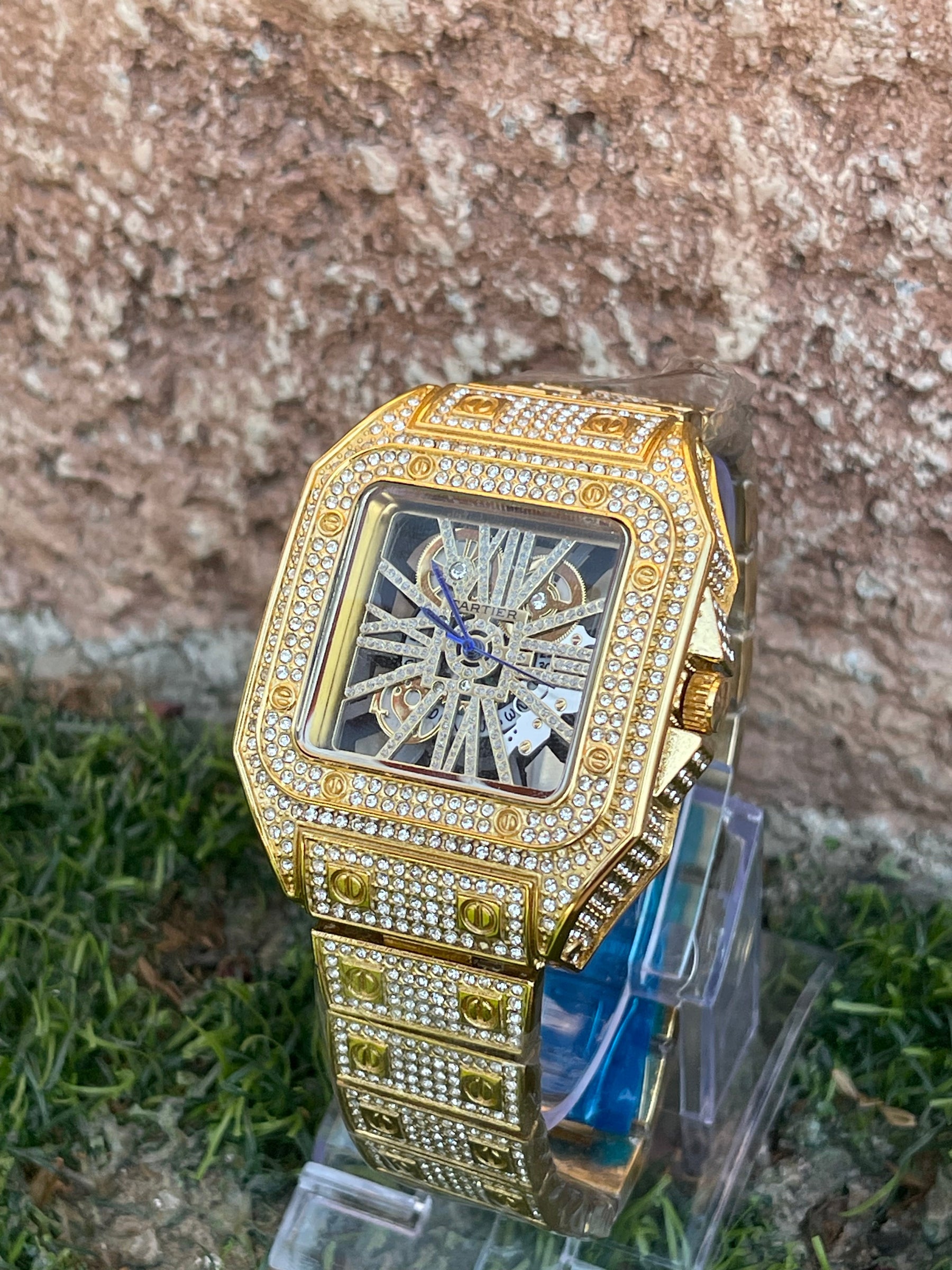 CARTIER Skeleton Golden Iced Out