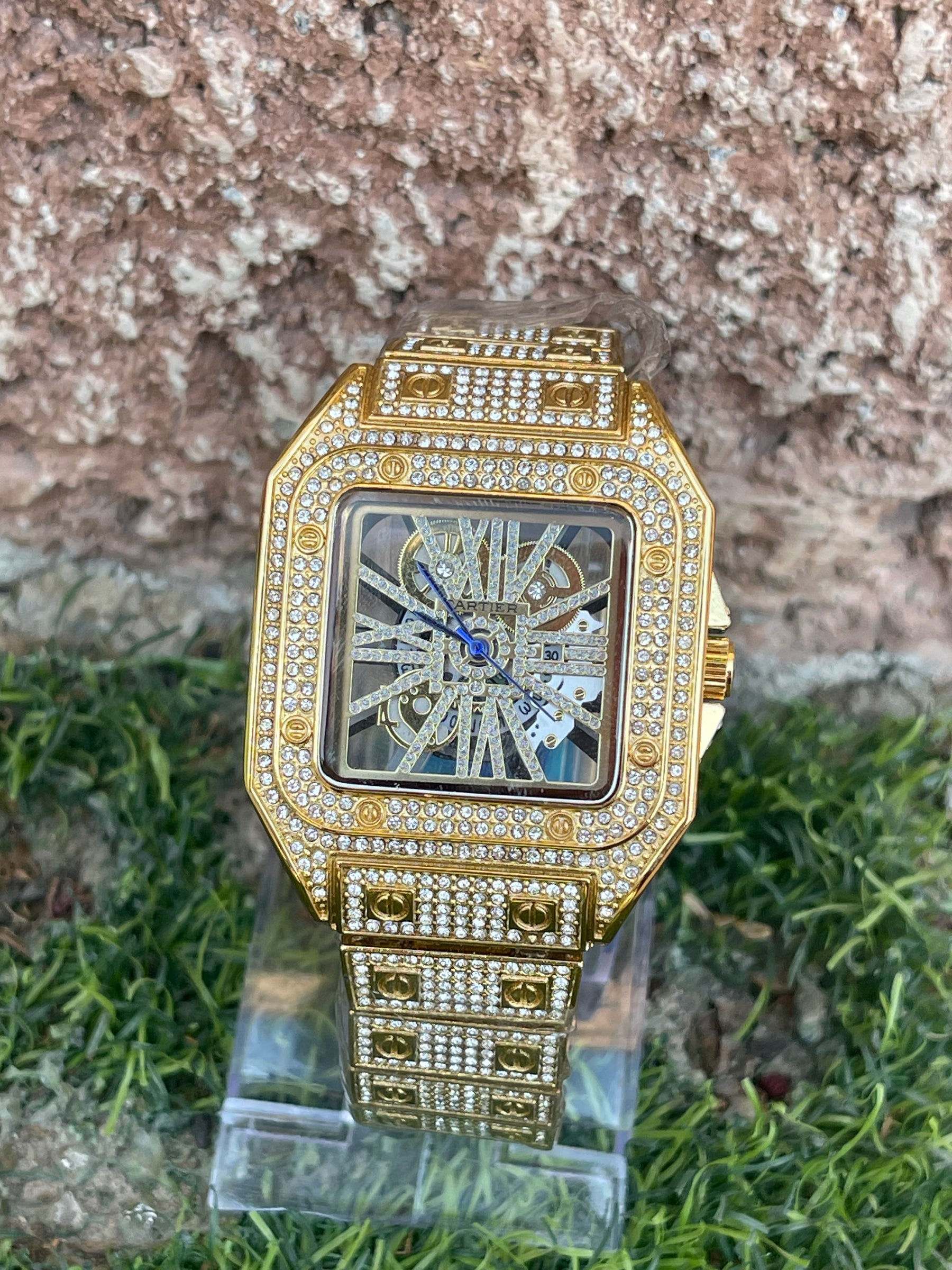 CARTIER Skeleton Golden Iced Out